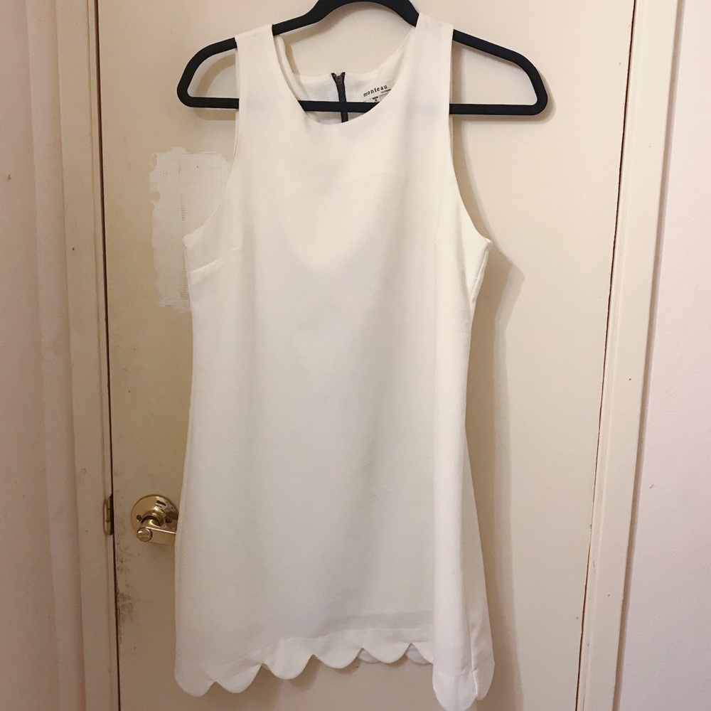 White Scallop Dress